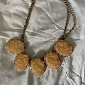Peach and gold circle necklace